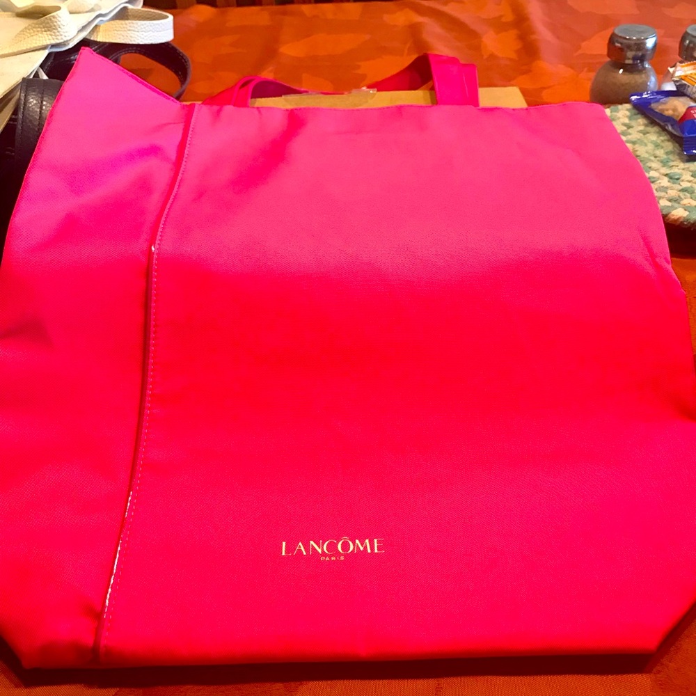 NWOT Lancôme Hot Pink expandable Tote Bag